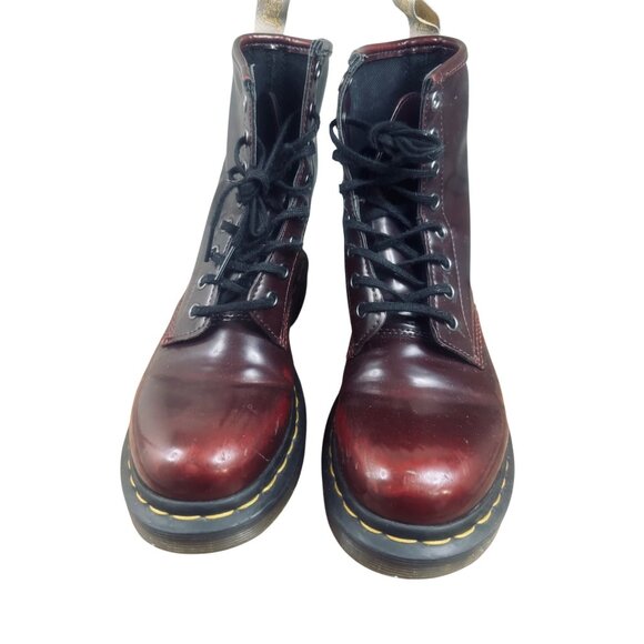 Dr. Martens Cherry Red Smooth Leather Boots Women's Sz 6 Lace-Up Combat Style - Picture 5 of 13
